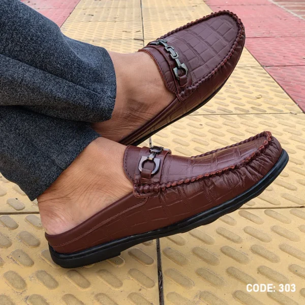Cow Leather Crocodile Dice leather moccasin half-loafer for Men’s - 303